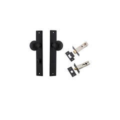 Guildford Knob - Rectangular Backplate Privacy Kit with Privacy Turn Matt Black / Solid Brass