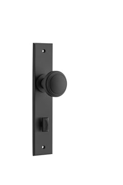 Paddington Knob - Chamfered Backplate Matt Black / Brass