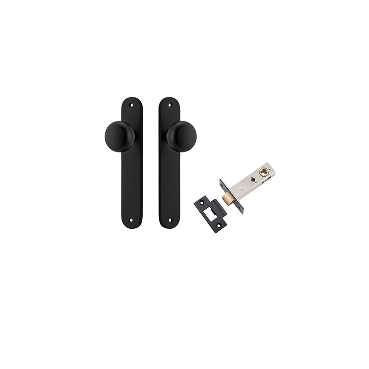 Cambridge Knob - Oval Backplate Passage Kit Matt Black / Solid Brass