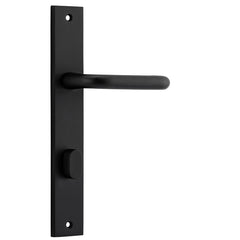 Oslo Lever - Rectangular Backplate Matt Black / Solid Brass