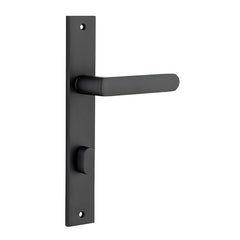 Osaka Lever - Rectangular Backplate Matt Black / Solid Brass