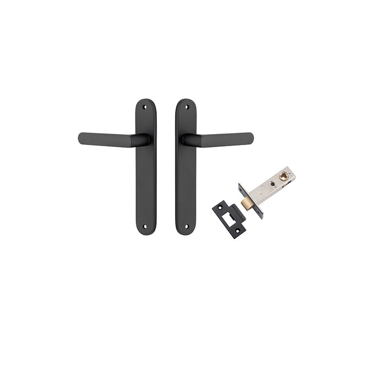 Osaka Lever - Oval Backplate Passage Kit Matt Black / Solid Brass
