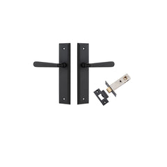 Copenhagen Lever - Stepped Backplate Passage Kit Matt Black / Solid Brass