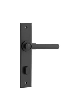 Helsinki Lever - Chamfered Backplate Matt Black / Solid Brass