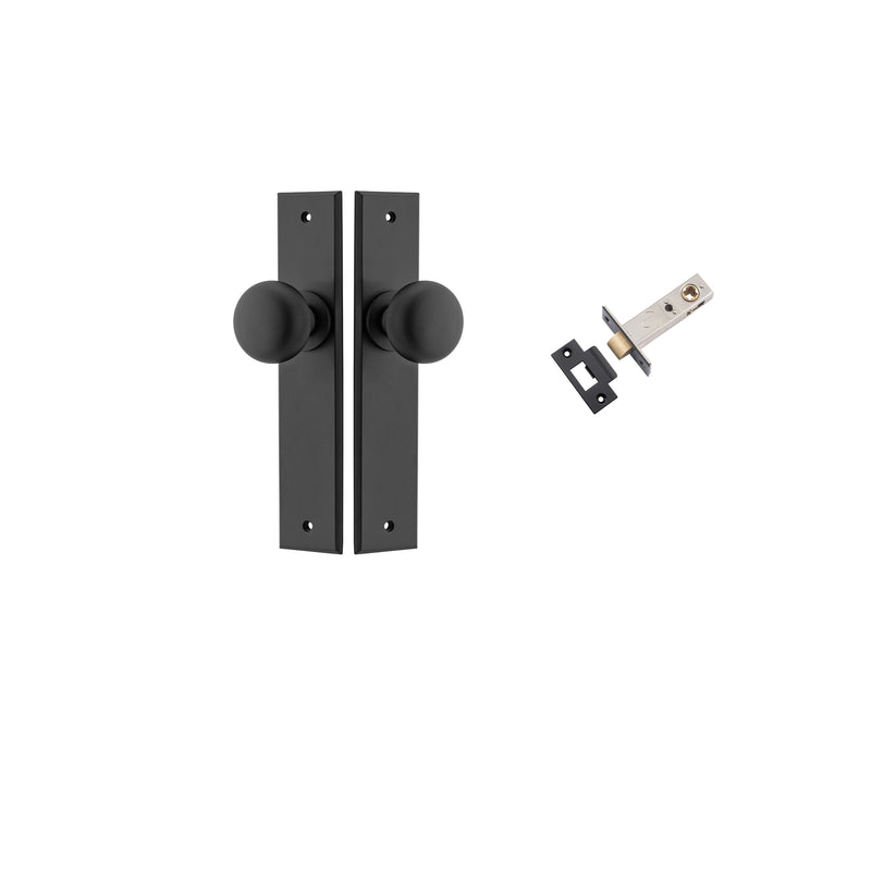 Cambridge  Knob - Chamfered Backplate Passage Kit Matt Black / Solid Brass