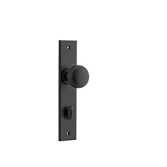 Cambridge Knob - Chamfered Backplate Matt Black / Brass
