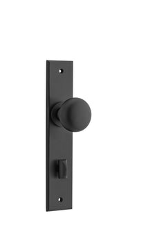 Cambridge Knob - Chamfered Backplate Matt Black / Brass