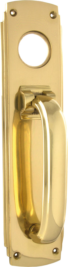 Deco Pull Handle / Knocker Polished Brass / H240xW60mm