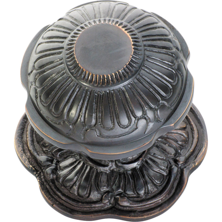 Ornate Centre Door Knob Antique Copper