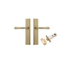 Verona Lever - Stepped Backplate Passage Kit Satin Brass / Solid Brass