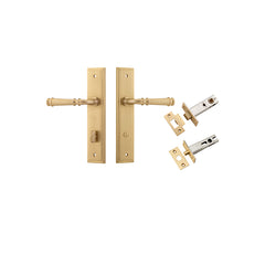 Verona Lever - Stepped Backplate Privacy Kit with Privacy Turn Satin Brass / Solid Brass