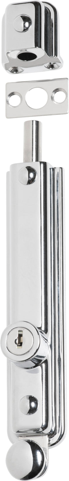 Locking Surface Mounted Bolt -  L150mm Chrome Plated