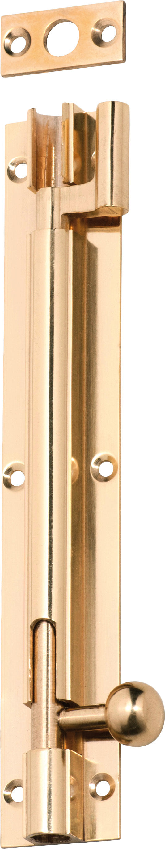 Barrel Bolt Polished Brass / Offset  L150mm