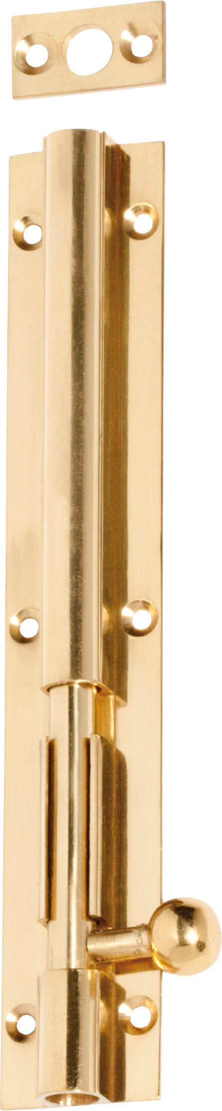 Barrel Bolt Polished Brass / Long Throw L150mm