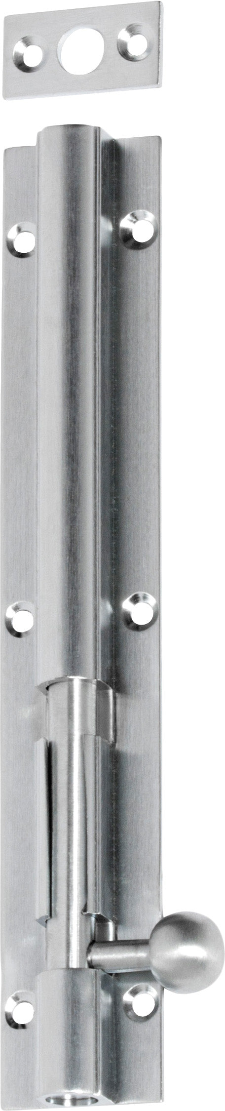 Barrel Bolt Satin Chrome / Long Throw L150mm