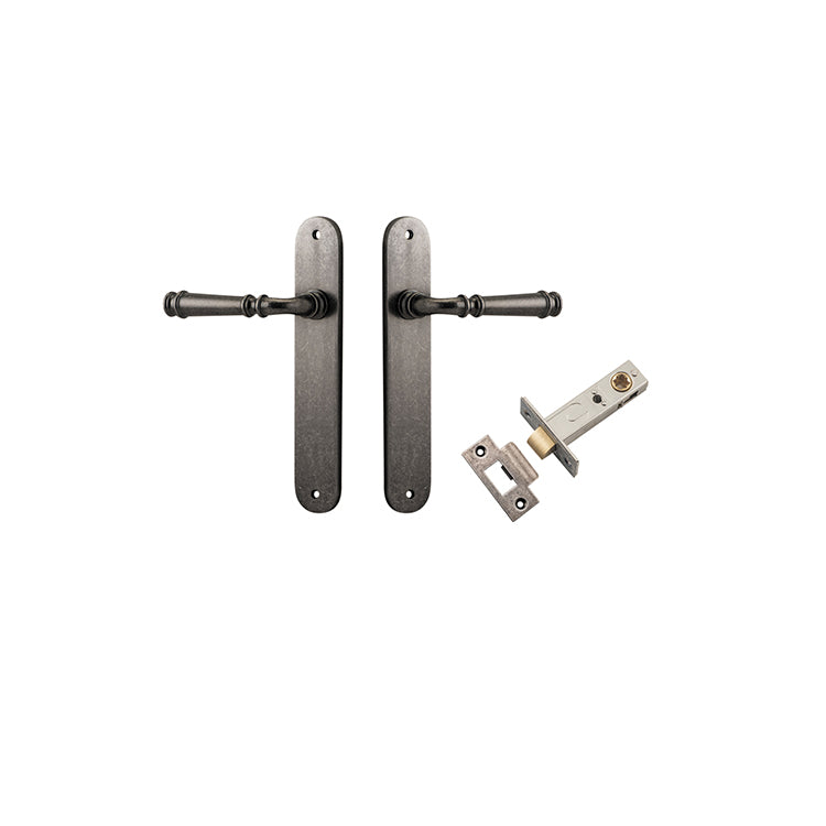 Verona Lever - Oval Backplate Passage Kit Rumbled Nickel / Solid Brass