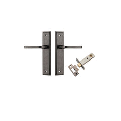 Annecy Lever - Stepped Backplate Passage Kit Rumbled Nickel / Solid Brass