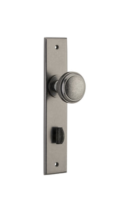 Paddington Knob - Chamfered Backplate Rumbled Nickel / Brass