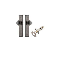 Paddington Knob - Stepped Backplate Passage Kit Rumbled Nickel / Solid Brass