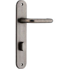 Oslo Lever - Oval Backplate Rumbled Nickel / Solid Brass