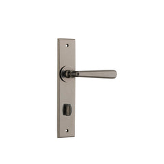Copenhagen Lever - Chamfered Backplate Rumbled Nickel / Solid Brass