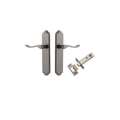 Stirling Lever - Shouldered Backplate Passage Kit Rumbled Nickel / Solid Brass