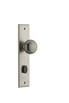 Cambridge Knob - Chamfered Backplate Rumbled Nickel / Brass