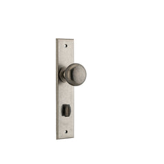 Cambridge Knob - Chamfered Backplate Rumbled Nickel / Brass