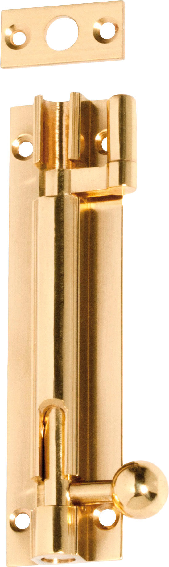Barrel Bolt Polished Brass / Offset L100mm