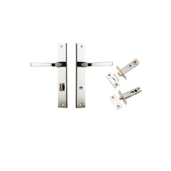 Annecy Lever - Rectangular Backplate Privacy Kit with Privacy Turn Polished Nickel / Solid Brass