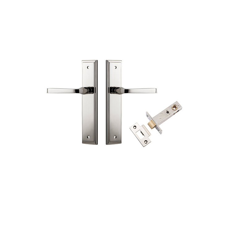 Annecy Lever - Stepped Backplate Passage Kit Polished Nickel / Solid Brass