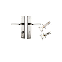 Annecy Lever - Stepped Backplate Privacy Kit with Privacy Turn Polished Nickel / Solid Brass