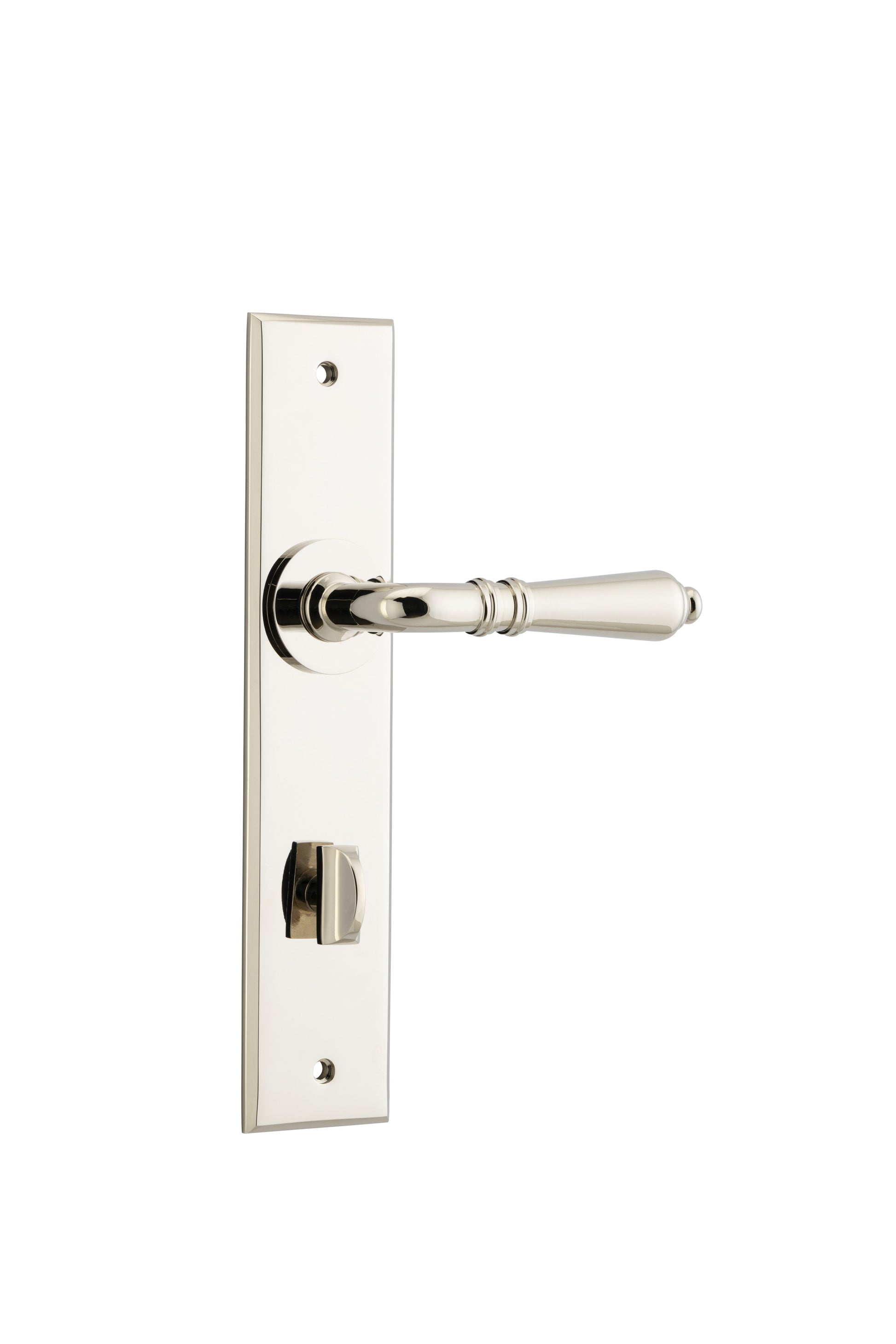 Sarlat Lever - Chamfered Backplate Polished Nickel