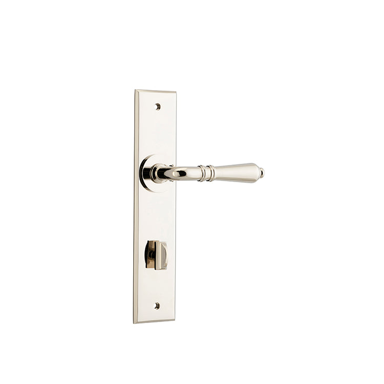 Sarlat Lever - Chamfered Backplate Polished Nickel
