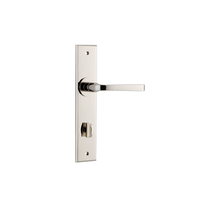 Annecy Lever - Chamfered Backplate (Handles Only) Polished Nickel / Privacy