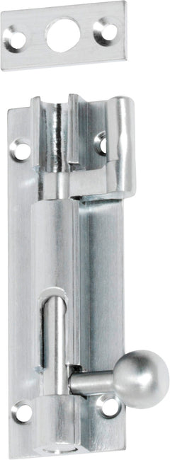 Barrel Bolt Satin Chrome / Offset L75mm
