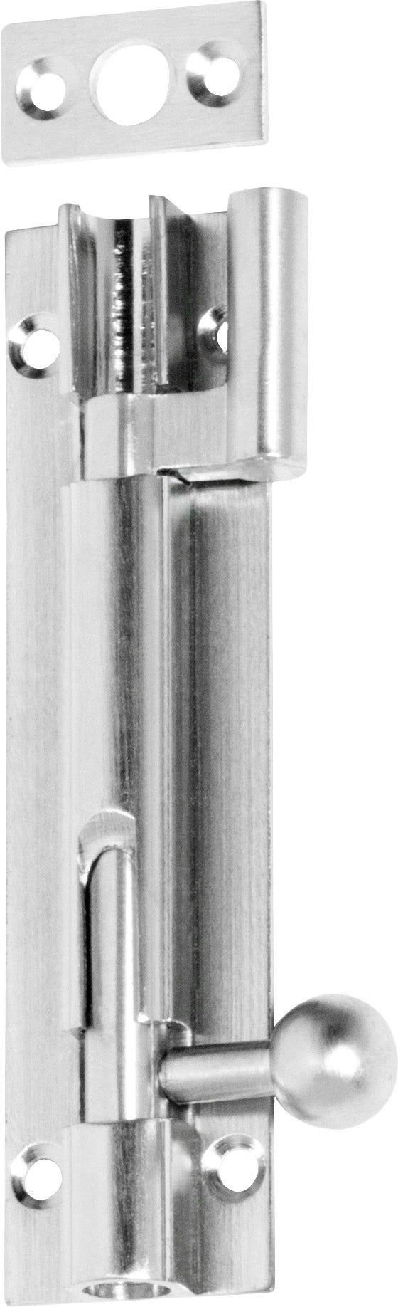 Barrel Bolt Satin Chrome / Offset L100mm