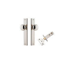 Cambridge Knob - Rectangular Backplate Passage Kit Polished Nickel / Solid Brass