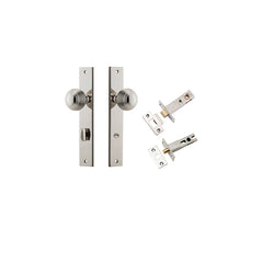 Guildford Knob - Rectangular Backplate Privacy Kit with Privacy Turn Polished Nickel / Solid Brass