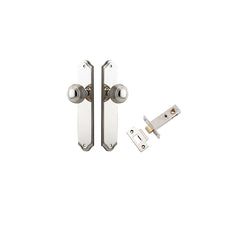 Guildford Knob - Shouldered Backplate Passage Kit Polished Nickel / Solid Brass