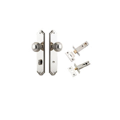 Guildford Knob - Shouldered Backplate Privacy Kit with Privacy Turn Polished Nickel / Solid Brass