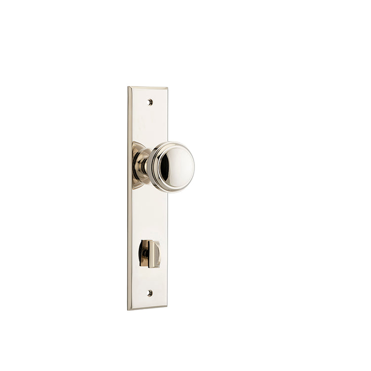 Paddington Knob - Chamfered Backplate Polished Nickel / Brass