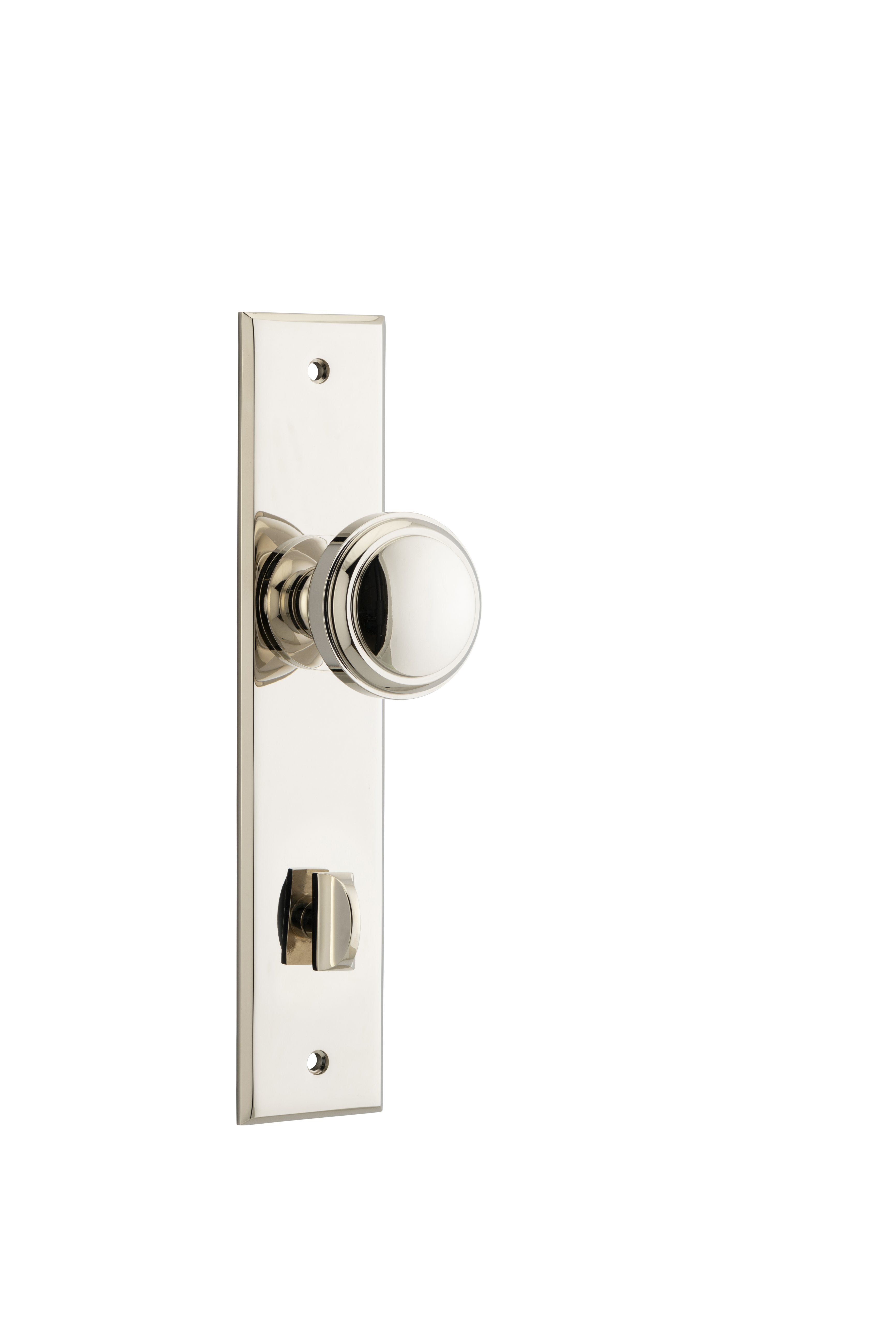 Paddington Knob - Chamfered Backplate Polished Nickel / Brass