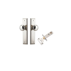 Paddington Knob - Stepped Backplate Passage Kit Polished Nickel / Solid Brass