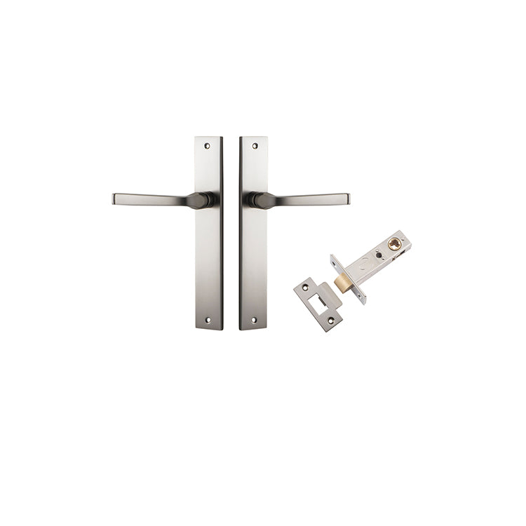 Annecy Lever - Rectangular Backplate Passage Kit Satin Nickel / Solid Brass