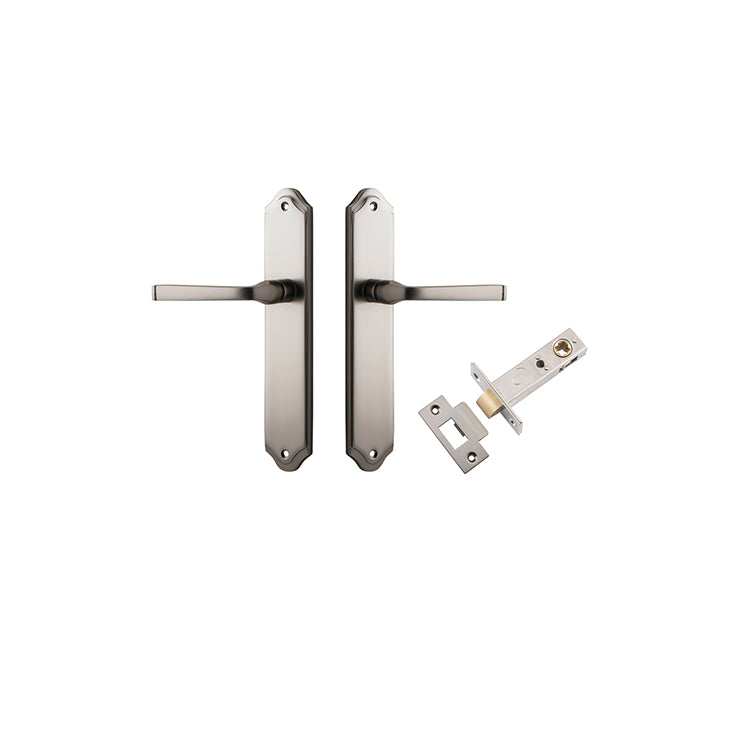 Annecy Lever - Shouldered Backplate Passage Kit Satin Nickel / Solid Brass