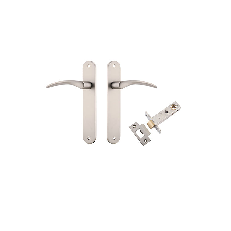 Oxford Lever - Oval Backplate Passage Kit Satin Nickel / Solid Brass