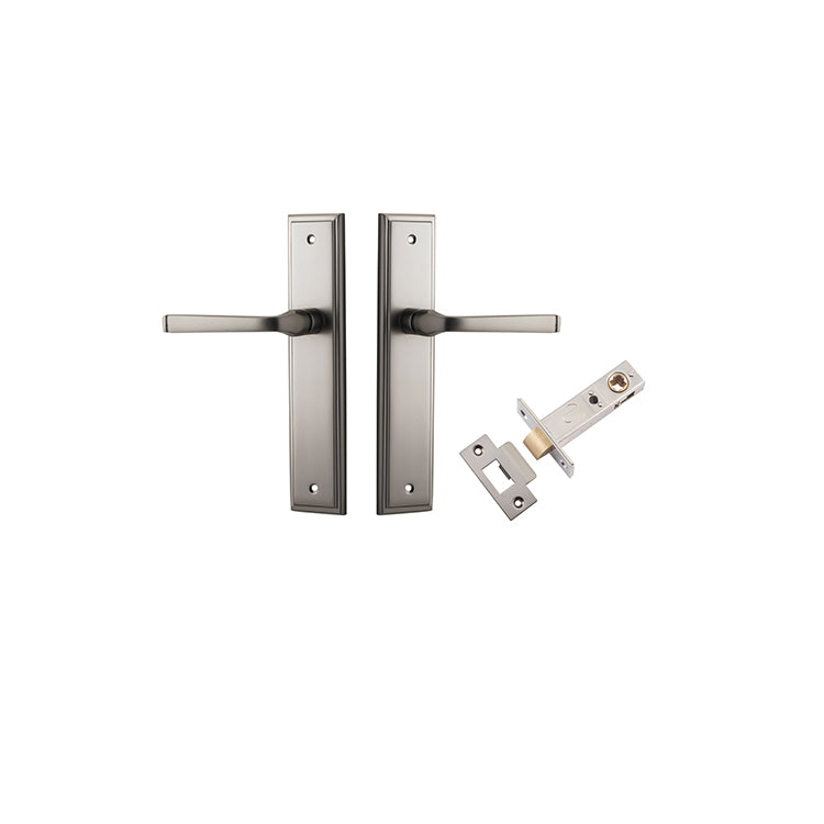 Annecy Lever - Stepped Backplate Passage Kit Satin Nickel / Solid Brass