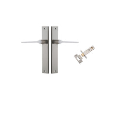 Como Lever - Rectangular Backplate Passage Kit Satin Nickel / Solid Brass