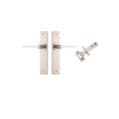 Como Lever - Chamfered Backplate Passage Kit Satin Nickel / Solid Brass